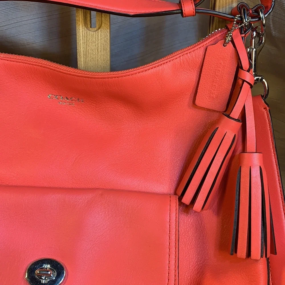 Coach leather satchel w/removable shoulder strap